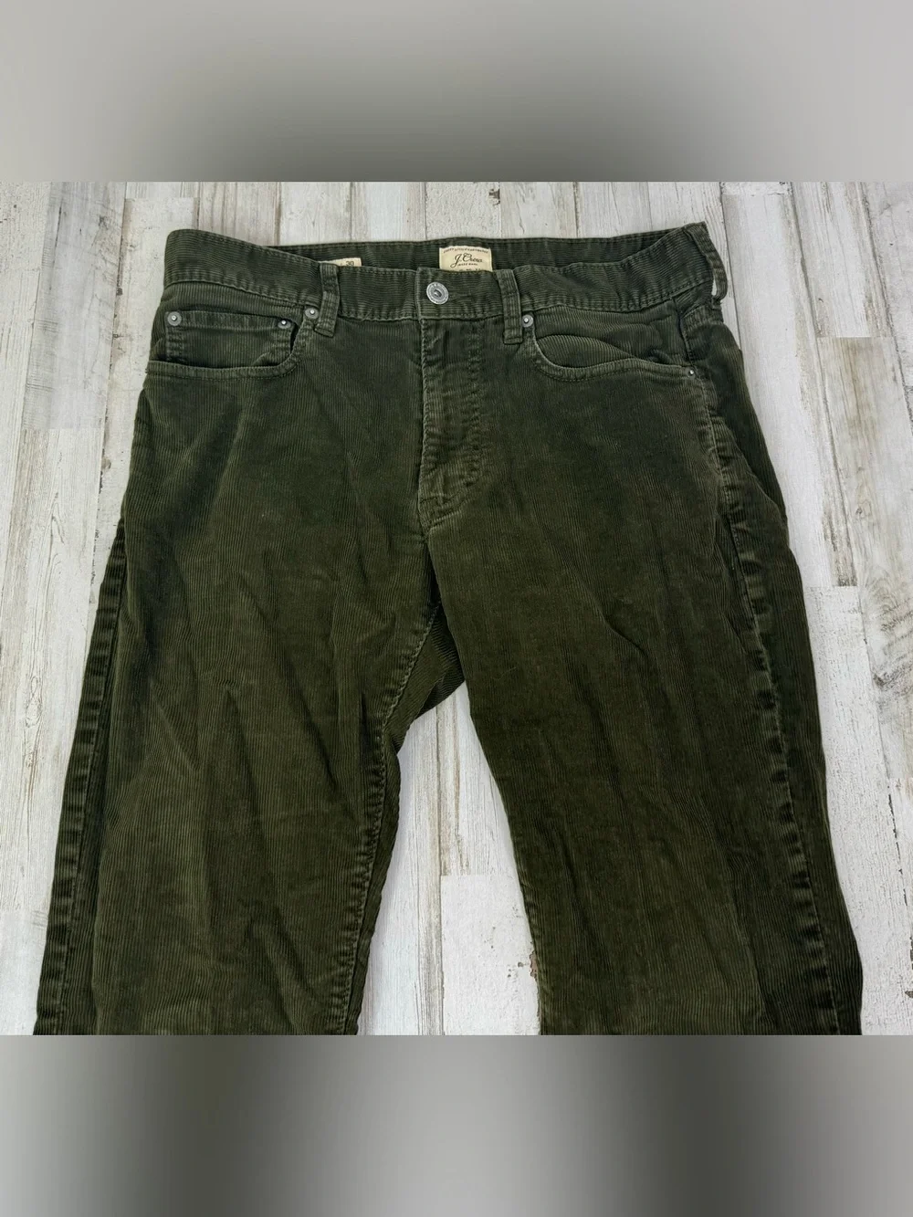 J Crew Corduroy Pants Mens 31x29 Green 484 Slim Fit